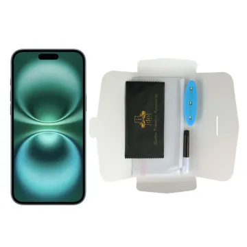 IDOL 1991 UV TEMPERED GLASS IPHONE 16 PLUS 6.7in 9H 0.20mm 10D SEMI WITH GLUE-TOOL FULL COVER TRANSPARENT