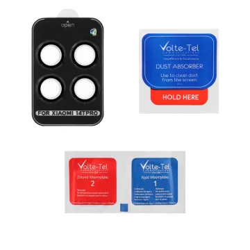 VOLTE-TEL CAMERA GLASS COVER XIAOMI 14T PRO 5G 6.67in 9H 0.33MM EASY APPLICATION BLACK