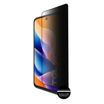 IDOL 1991 PRIVACY ANTISPY TEMPERED GLASS TCL 605/60 SE 6.67in 9H 0.25mm SEMI CURVED FULL GLUE BLACK