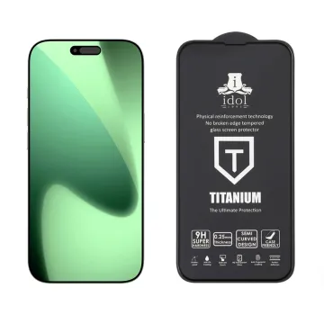 IDOL 1991 TITANIUM TEMPERED GLASS IPHONE 17 6.3in 9H 0.25mm SEMI CURVED FULL GLUE BLACK
