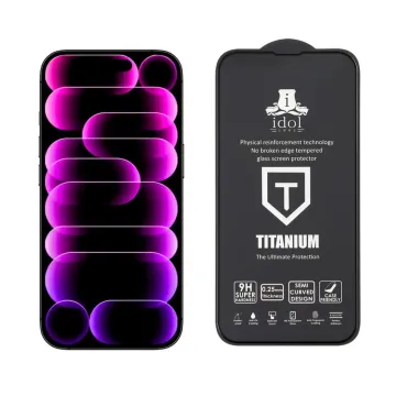 IDOL 1991 TITANIUM TEMPERED GLASS IPHONE 17 AIR 6.5in 9H 0.25mm SEMI CURVED FULL GLUE BLACK