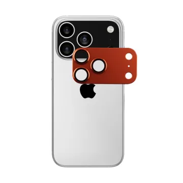 VOLTE-TEL CAMERA GLASS COVER IPHONE 17 PRO 6.3in 9H 0.30MM 3D AR ALUMINIUM-ELECTROPLATING FRAME ORANGE