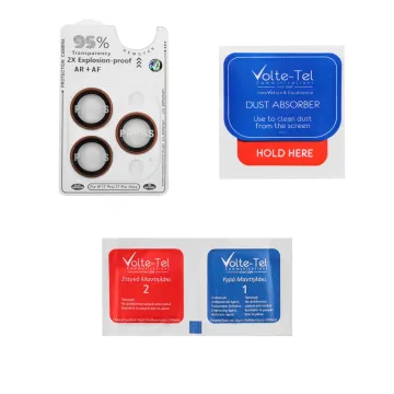 VOLTE-TEL CAMERA GLASS COVER IPHONE 17 PRO /17 PRO MAX 6.9in 9H 0.33MM AR PREMIUM EASY APPLICATION TITANIUM ORANGE