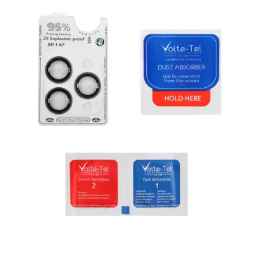 VOLTE-TEL CAMERA GLASS COVER IPHONE 17 PRO /17 PRO MAX 6.9in 9H 0.33MM AR PREMIUM EASY APPLICATION TITANIUM SILVER