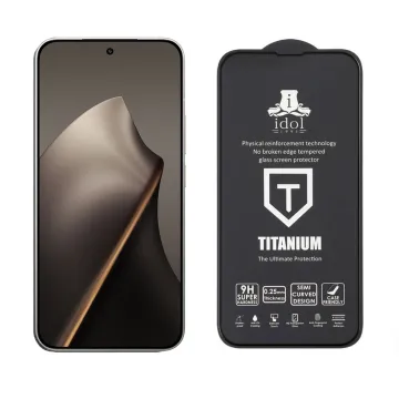 IDOL 1991 TITANIUM TEMPERED GLASS XIAOMI 15T 5G 6.83in 9H 0.25mm SEMI CURVED FINGER UNLOCK FULL GLUE BLACK