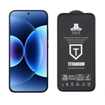 IDOL 1991 TITANIUM TEMPERED GLASS XIAOMI 17 PRO MAX 5G 6.9in 9H 0.25mm SEMI CURVED FINGER UNLOCK FULL GLUE BLACK