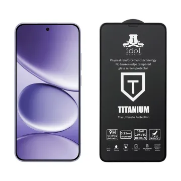 IDOL 1991 TITANIUM TEMPERED GLASS XIAOMI REDMI NOTE 15 PRO 5G 6.83in 9H 0.25mm SEMI CURVED FINGER UNLOCK FULL GLUE BLACK