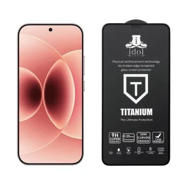 IDOL 1991 TITANIUM TEMPERED GLASS XIAOMI 17 5G 6.3in 9H 0.25mm SEMI CURVED FINGER UNLOCK FULL GLUE BLACK