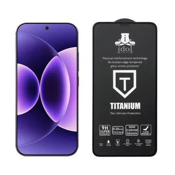 IDOL 1991 TITANIUM TEMPERED GLASS XIAOMI 17 PRO 5G 6.3in 9H 0.25mm SEMI CURVED FINGER UNLOCK FULL GLUE BLACK