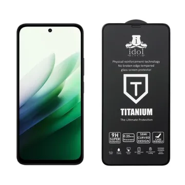 IDOL 1991 TITANIUM TEMPERED GLASS XIAOMI REDMI 15 5G 6.9in 9H 0.25mm SEMI CURVED FULL GLUE BLACK