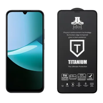 IDOL 1991 TITANIUM TEMPERED GLASS XIAOMI REDMI 15C 5G/POCO C85 5G 6.9in 9H 0.25mm SEMI CURVED FULL GLUE BLACK