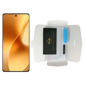 IDOL 1991 UV TEMPERED GLASS REALME 15 PRO 5G 6.8in 9H 0.20mm 10D SEMI WITH GLUE-TOOL FINGER UNLOCK FULL COVER TRANSPARENT