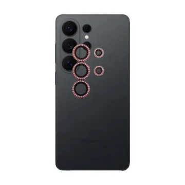 VOLTE-TEL CAMERA GLASS COVER SAMSUNG S26 ULTRA 5G 6.9in 9H 0.33MM EASY APPLICATION WITH STRASS RED