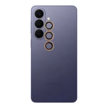 VOLTE-TEL CAMERA GLASS COVER SAMSUNG S26 5G 6.3in 9H 0.33MM EASY APPLICATION WITH STRASS GOLD