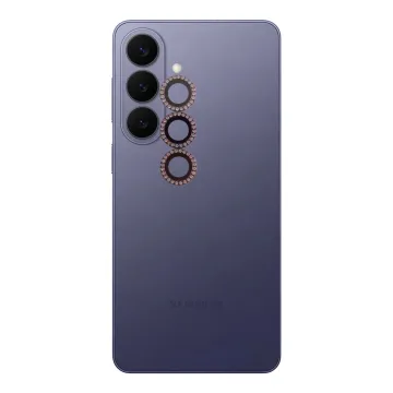 VOLTE-TEL CAMERA GLASS COVER SAMSUNG S26 5G 6.3in 9H 0.33MM EASY APPLICATION WITH STRASS DARK PURPLE
