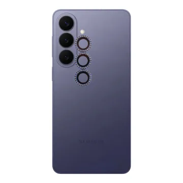 VOLTE-TEL CAMERA GLASS COVER SAMSUNG S26 5G 6.3in 9H 0.33MM EASY APPLICATION WITH STRASS NAVY BLUE