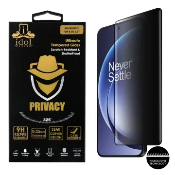 IDOL 1991 PRIVACY ANTISPY TEMPERED GLASS ONEPLUS 15R 5G 6.83in 9H 0.25mm SEMI CURVED FULL GLUE FINGER UNLOCK BLACK