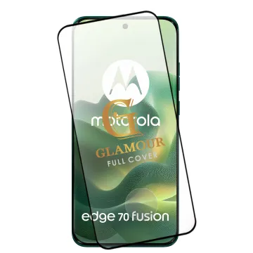 IDOL 1991 GLAMOUR TEMPERED GLASS MOTOROLA EDGE 70 FUSION 5G 6.78in 9H 0.30mm FULL COVER 3D EDGE GLUE FINGER UNLOCK BLACK