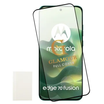 IDOL 1991 GLAMOUR TEMPERED GLASS MOTOROLA EDGE 70 FUSION 5G 6.78in9H 0.30mm FULL COVER 3D FULL GLUE FINGER UNLOCK BLACK+SQUEEZY
