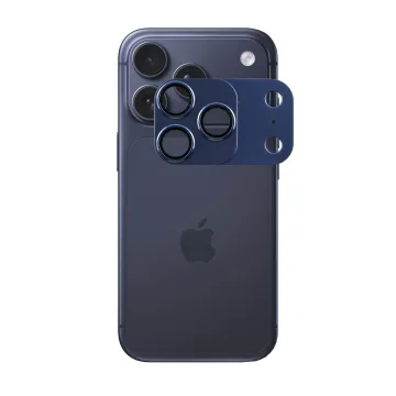 VOLTE-TEL CAMERA GLASS COVER IPHONE 17 PRO 6.3in 9H 0.30MM 3D AR ALUMINIUM-ELECTROPLATING FRAME - MAGNETIC BLUE