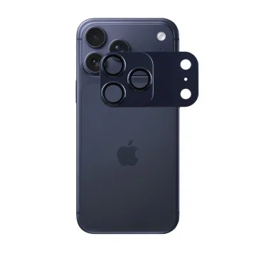 VOLTE-TEL CAMERA GLASS COVER IPHONE 17 PRO MAX 6.9in 9H 0.30MM 3D AR ALUMINIUM-ELECTROPLATING FRAME - MAGNETIC BLUE