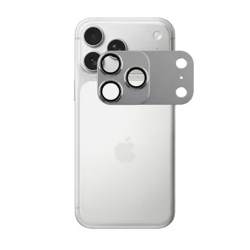 VOLTE-TEL CAMERA GLASS COVER IPHONE 17 PRO MAX 6.9in 9H 0.30MM 3D AR ALUMINIUM-ELECTROPLATING FRAME - MAGNETIC SILVER