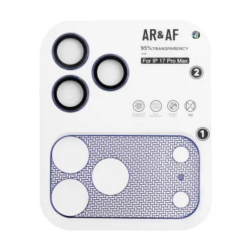VOLTE-TEL CAMERA GLASS COVER IPHONE 17 PRO MAX 6.9in 9H 0.30MM 3D AR NICKEL-ELECTROPLATING FRAME BLUE