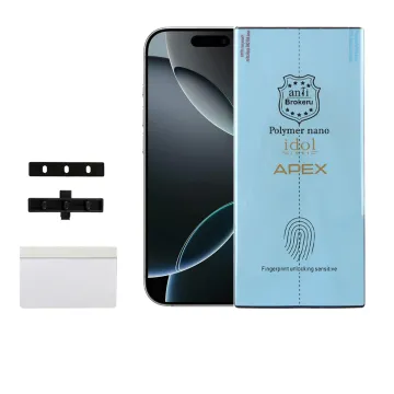 IDOL 1991 APEX POLYMER NANOTECH FILM IPHONE 16 PRO 6.3in FINGER UNLOCK FULL COVER WITH INSTALLATION KIT