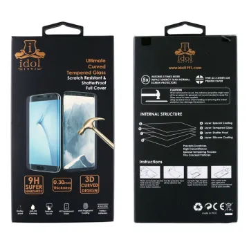 IDOL 1991 GLAMOUR TEMPERED GLASS SAMSUNG S9 G960 9H 0.30mm FULL COVER 3D EDGE TRANSPARENT