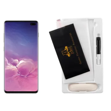 IDOL 1991 GLAMOUR TEMPERED GLASS SAMSUNG S10 PLUS G975 6.4in 9H 0.30mm FULL COVER 3D EDGE FINGER UNLOCK BLACK