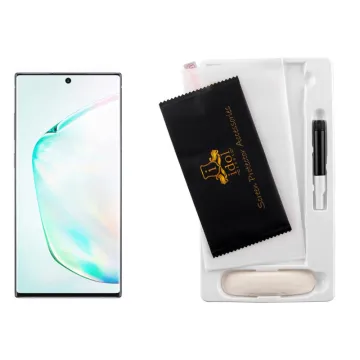 IDOL 1991 UV TEMPERED GLASS SAMSUNG NOTE 10 N970F 6.3in 9H 0.20mm 10D SEMI WITH GLUE-TOOL FINGER UNLOCK FULL COVER TRANSPARENT