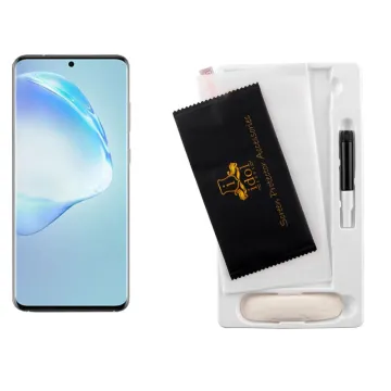 IDOL 1991 UV TEMPERED GLASS SAMSUNG S20 PLUS 6.7in 9H 0.20mm 10D SEMI WITH GLUE-TOOL FINGER UNLOCK FULL COVER TRANSPARENT