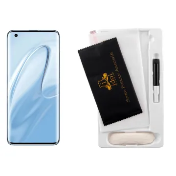 IDOL 1991 UV TEMPERED GLASS XIAOMI MI 10 5G 6.67in 9H 0.20mm 10D SEMI WITH GLUE-TOOL FINGER UNLOCK FULL COVER TRANSPARENT