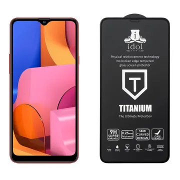 IDOL 1991 TITANIUM TEMPERED GLASS SAMSUNG A20s 2019 A207 6.5in 9H 0.25mm SEMI CURVED FULL GLUE BLACK