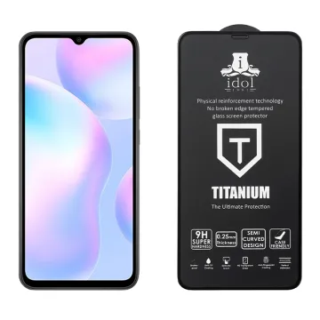IDOL 1991 TITANIUM TEMPERED GLASS XIAOMI REDMI 9A/REDMI 9AT/REDMI 9C 6.53in 9H 0.25mm SEMI CURVED FULL GLUE BLACK