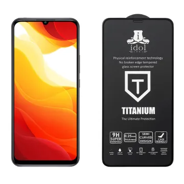 IDOL 1991 TITANIUM TEMPERED GLASS XIAOMI MI 10T 5G/MI 10T LITE 5G/MI 10T PRO 5G 6.67in 9H 0.25mm SEMI CURVED FULL GLUE BLACK
