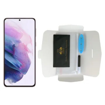 IDOL 1991 UV TEMPERED GLASS SAMSUNG S21 PLUS 5G G996 6.7in 9H 0.20mm 10D SEMI WITH GLUE-TOOL FINGER UNLOCK FULL COVER TRANSPAREN