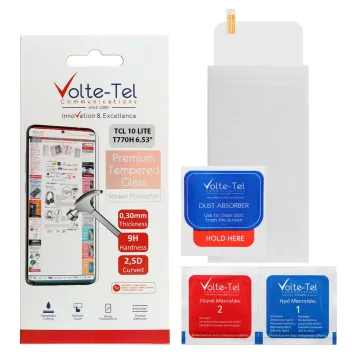 VOLTE-TEL TEMPERED GLASS TCL 10 LITE T770H 6.53in 9H 0.30mm 2.5D FULL GLUE
