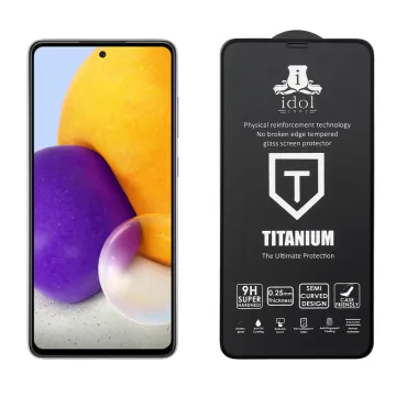 IDOL 1991 TITANIUM TEMPERED GLASS SAMSUNG A72 A725/A726 6.7in 9H 0.25mm SEMI CURVED FULL GLUE BLACK