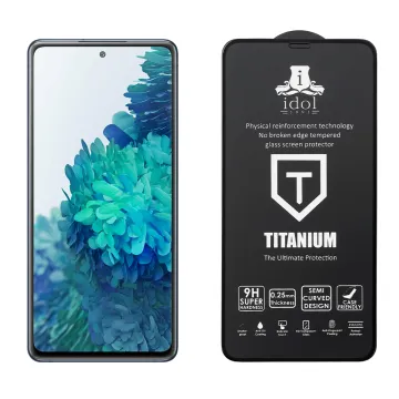 IDOL 1991 TITANIUM TEMPERED GLASS SAMSUNG S20 FE 4G G780 6.5in 9H 0.25mm SEMI CURVED FULL GLUE BLACK