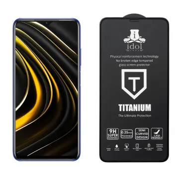 IDOL 1991 TITANIUM TEMPERED GLASS XIAOMI POCO M3/REDMI 9T 6.53in 9H 0.25mm SEMI CURVED FULL GLUE BLACK
