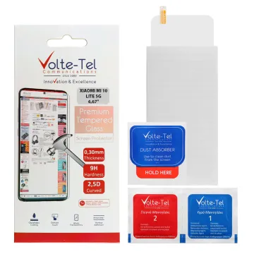 VOLTE-TEL TEMPERED GLASS XIAOMI MI 10 LITE 5G/MI 10 LITE ZOOM/MI 10 YOUTH 6.67in 9H 0.30mm 2.5D FULL GLUE