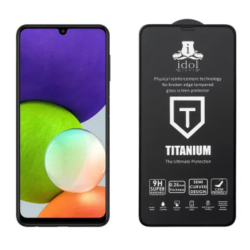 IDOL 1991 TITANIUM TEMPERED GLASS SAMSUNG A22 4G A225 6.4in 9H 0.25mm SEMI CURVED FULL GLUE BLACK