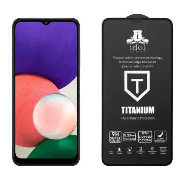 IDOL 1991 TITANIUM TEMPERED GLASS SAMSUNG A22 5G A226 6.6in 9H 0.25mm SEMI CURVED FULL GLUE BLACK