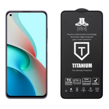 IDOL 1991 TITANIUM TEMPERED GLASS XIAOMI REDMI NOTE 9 5G 6.53in 9H 0.25mm SEMI CURVED FULL GLUE BLACK