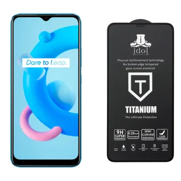 IDOL 1991 TITANIUM TEMPERED GLASS REALME C11 2021 6.52in 9H 0.25mm SEMI CURVED FULL GLUE BLACK