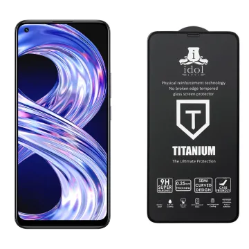 IDOL 1991 TITANIUM TEMPERED GLASS REALME 8 6.4in 9H 0.25mm SEMI CURVED FULL GLUE BLACK