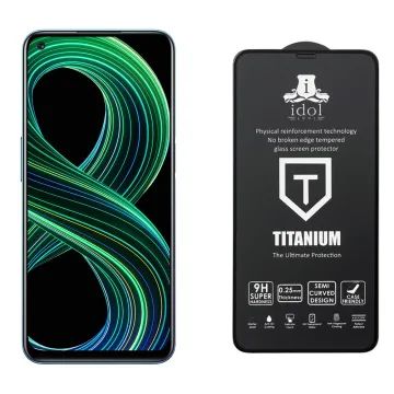 IDOL 1991 TITANIUM TEMPERED GLASS REALME 8 5G 6.5in 9H 0.25mm SEMI CURVED FULL GLUE BLACK