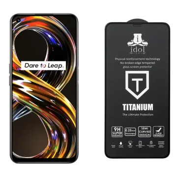 IDOL 1991 TITANIUM TEMPERED GLASS REALME 8i 6.5in 9H 0.25mm SEMI CURVED FULL GLUE BLACK