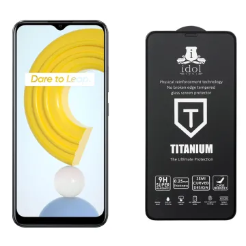IDOL 1991 TITANIUM TEMPERED GLASS REALME C21Y/C25Y 6.5in 9H 0.25mm SEMI CURVED FULL GLUE BLACK